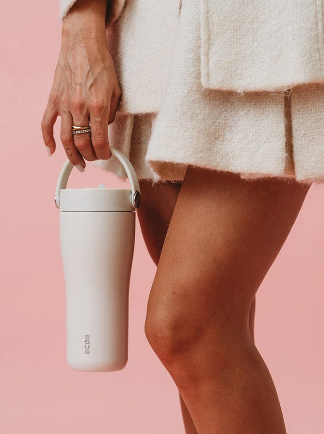 Drinkfles wit in hand