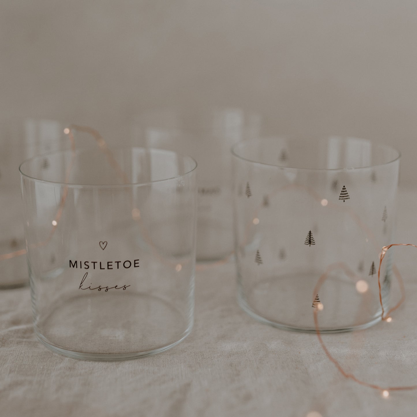 drinkglazen kerst kerstboom misletoe