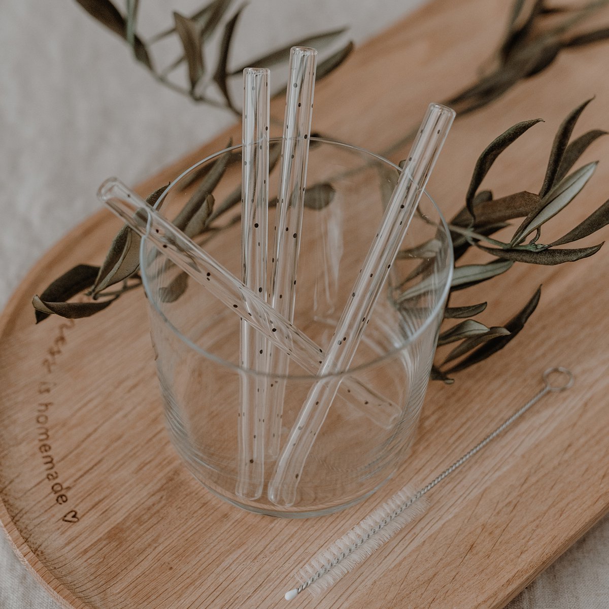 Korte rietjes 13 cm stippen