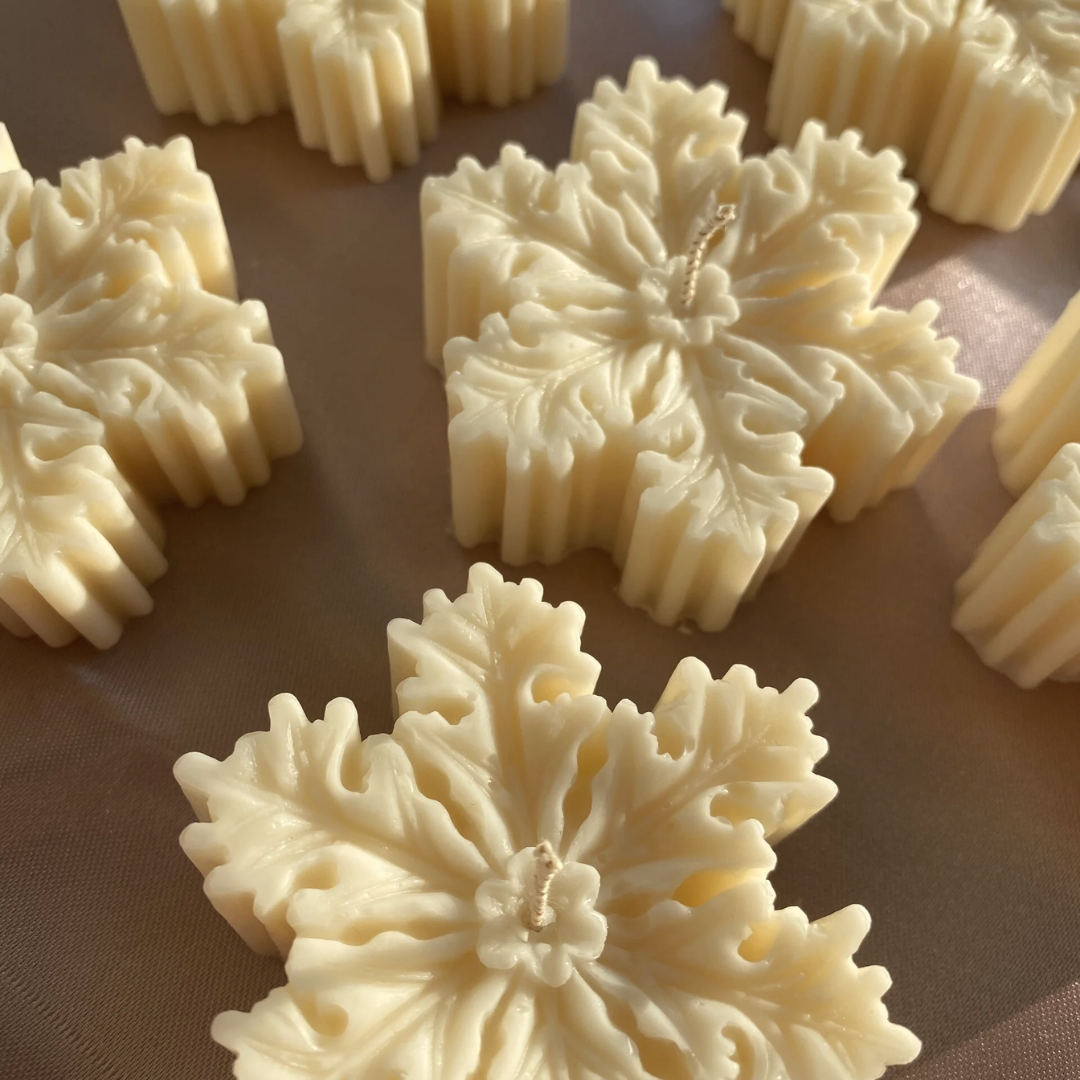 Kaars sneeuwvlok wit