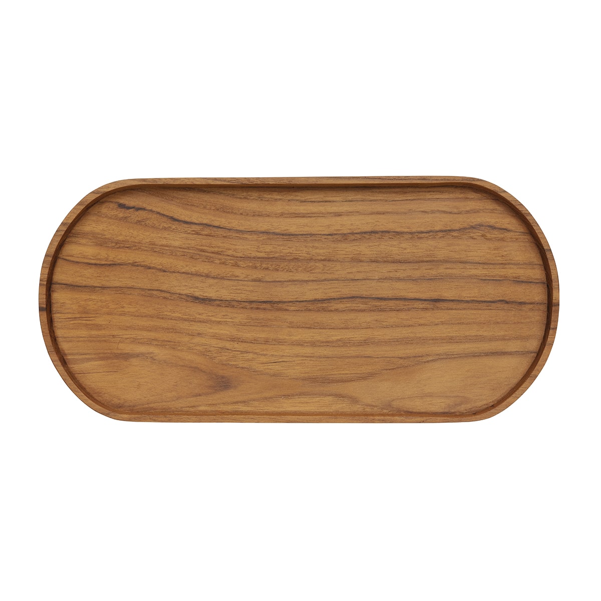 Ovale houten serveerplank bovenaanzicht