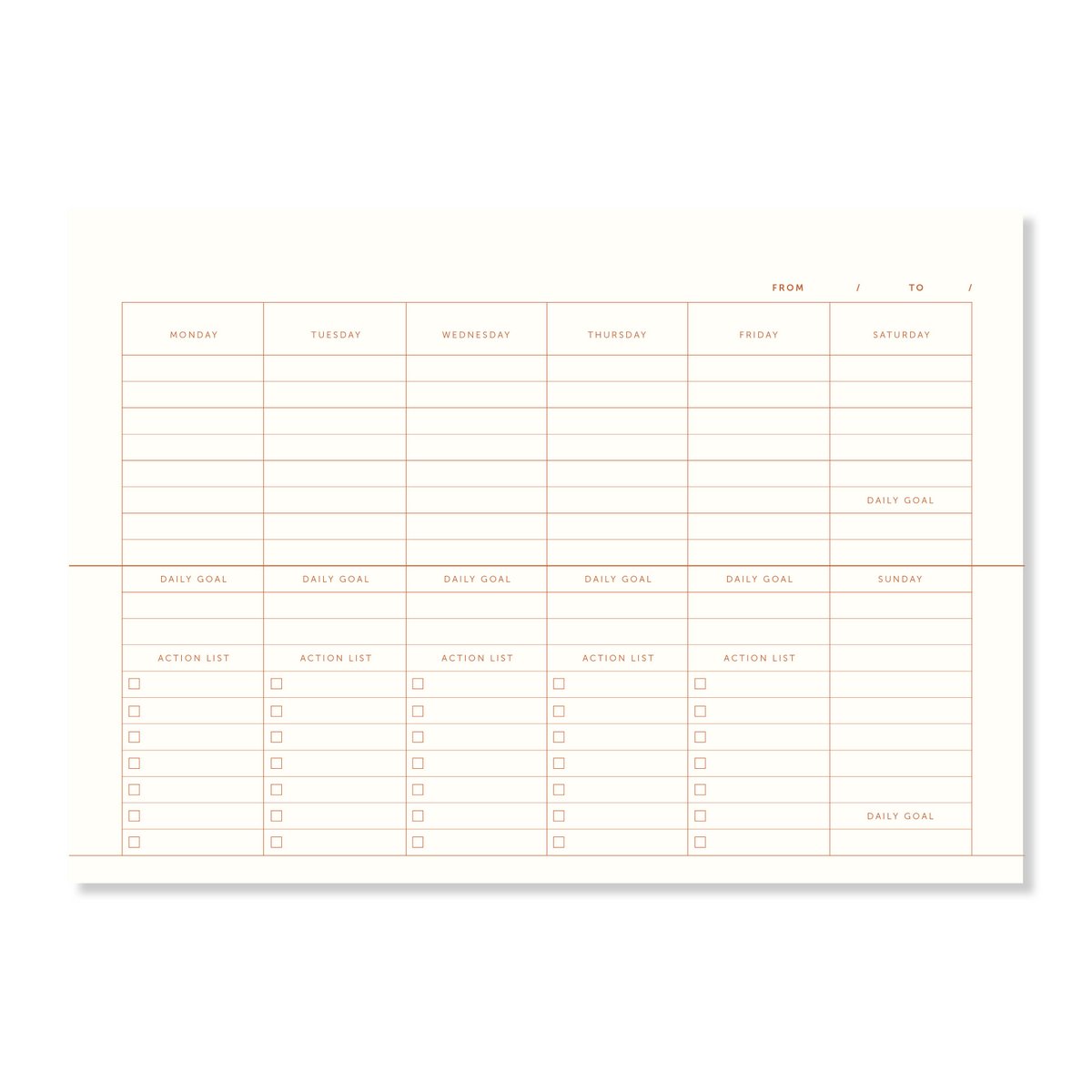 Linnen Beige Deskplanner binnenkant