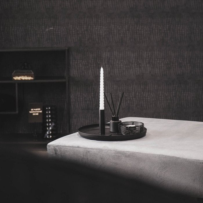 dinerkaars twisted wit in kaarshouder zwart