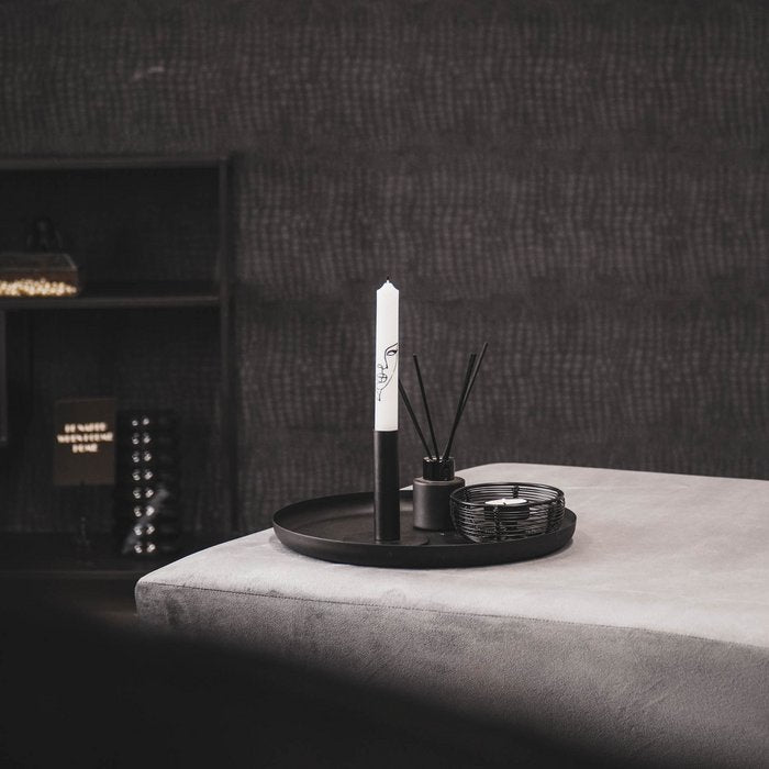 witte dinerkaars gezicht in kaarshouder