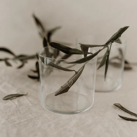 Glas Eulenschnitt witte opdruk hartje