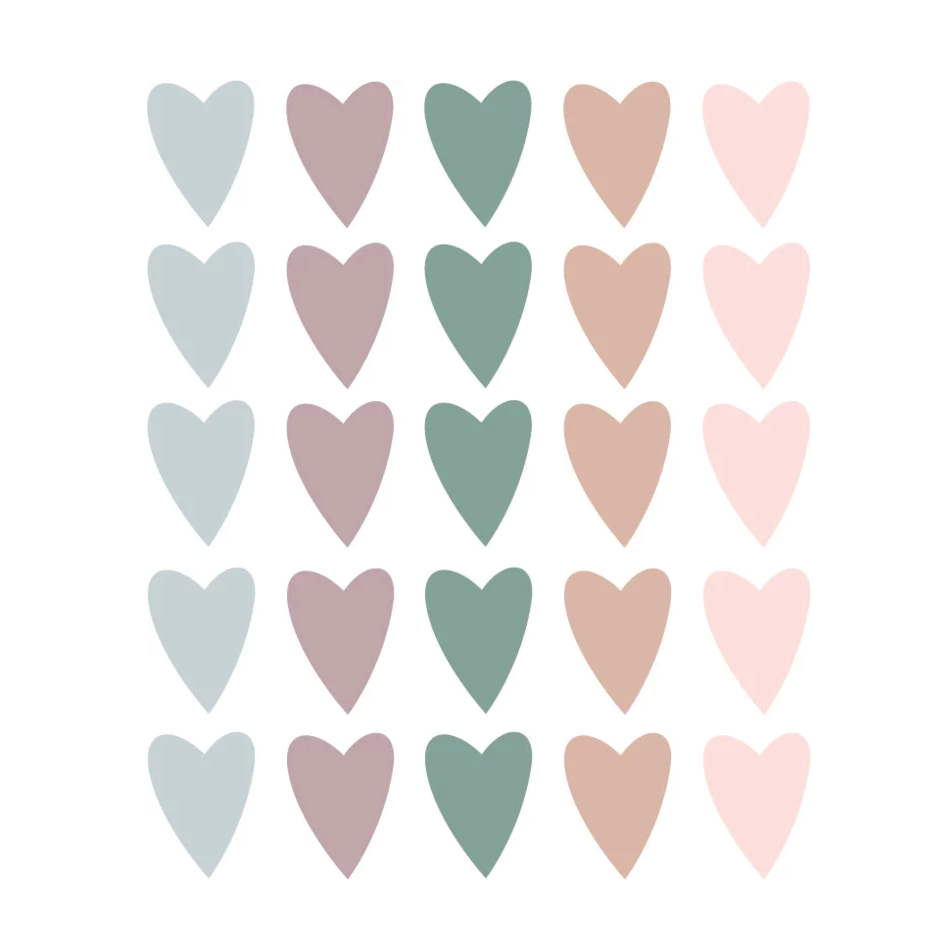 Muurstickers hartjes 25 stuks