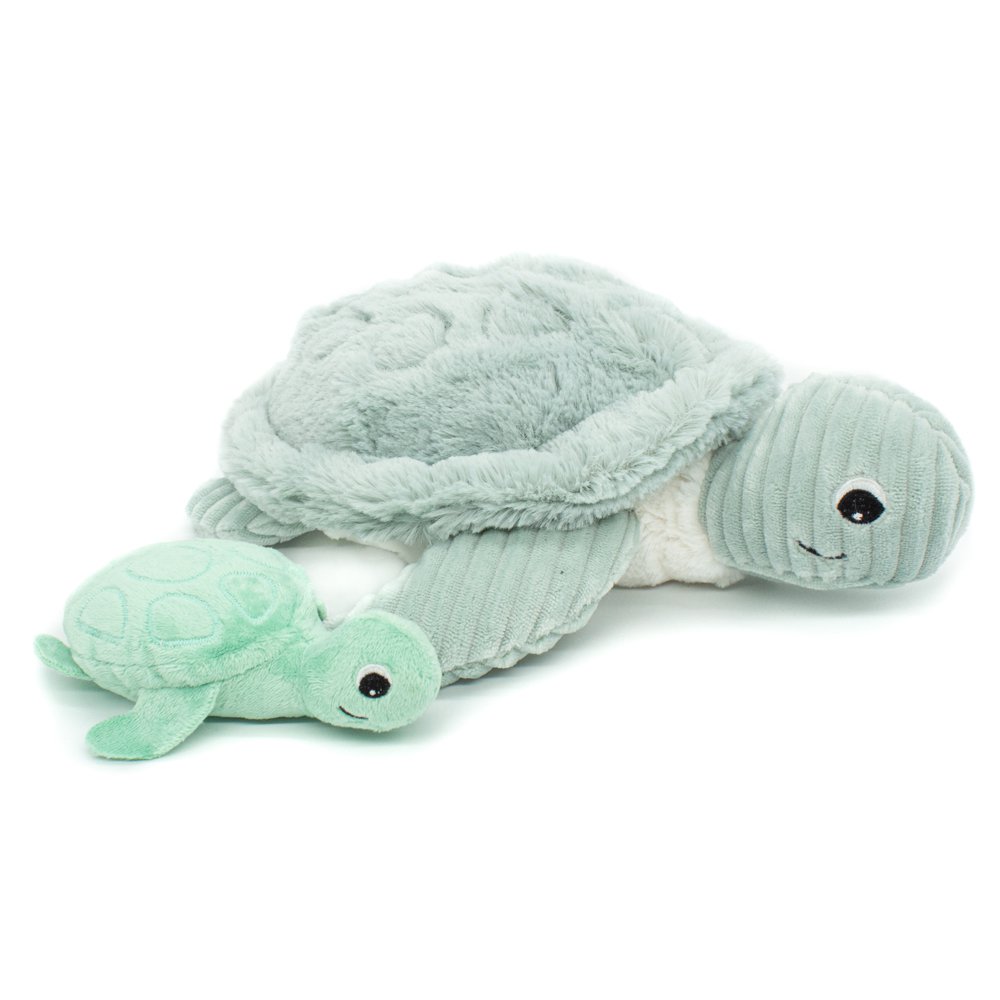 Knuffel schildpad mama baby mint groen