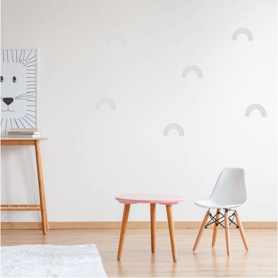 Muursticker regenboog grijs