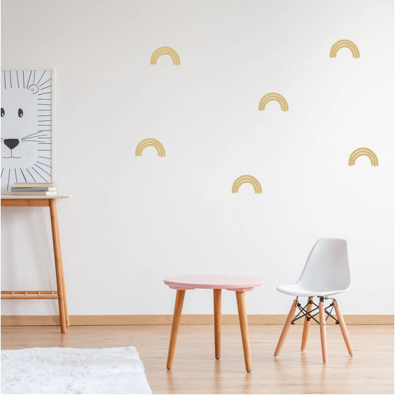Muursticker regenboog okergeel