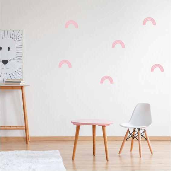 Muursticker regenboog roze