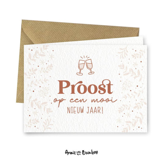 Kerstkaart | Proost op een mooi nieuw jaar!