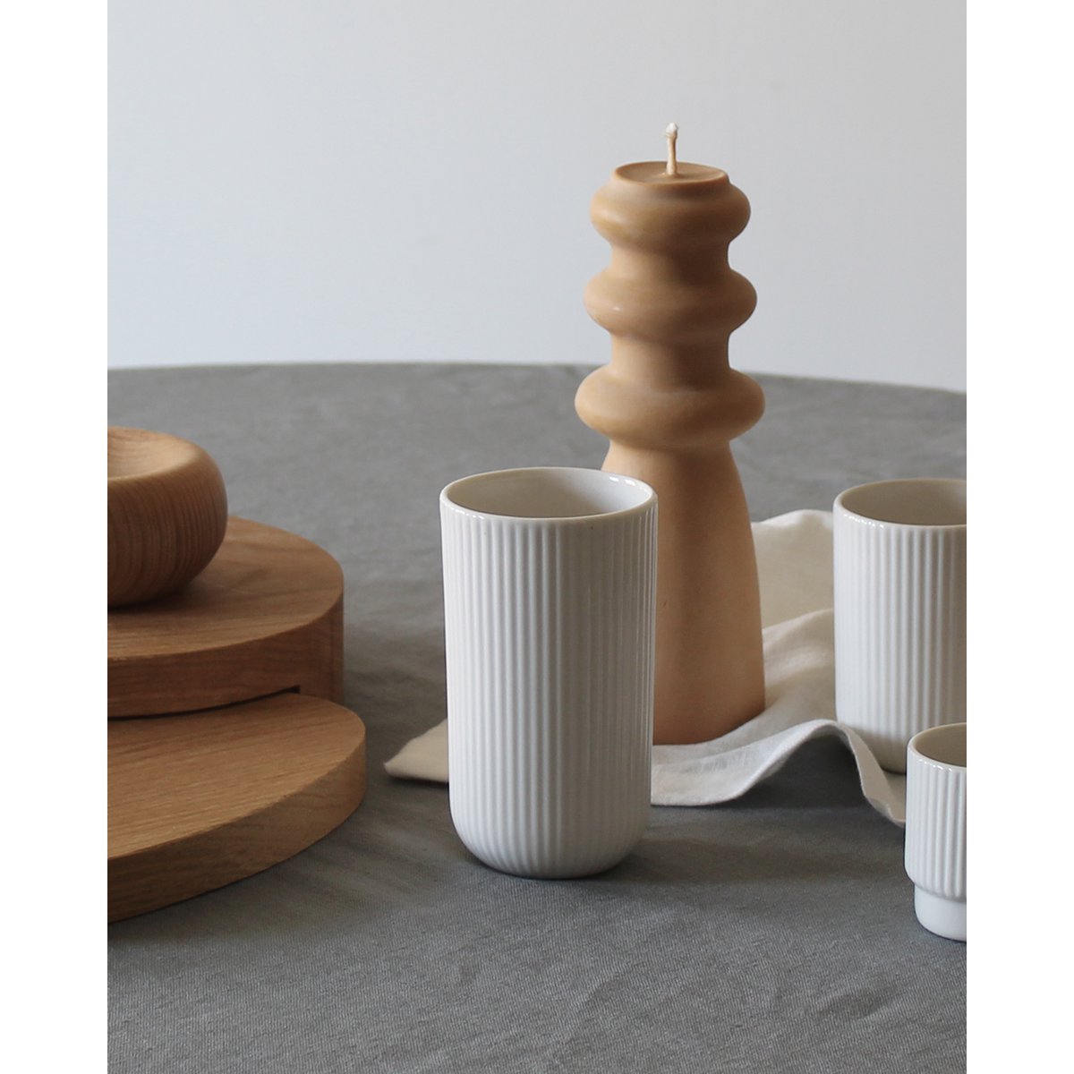 Mok wit 220 ml met kaars