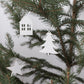 Houten kerst hanger dennenboom wit