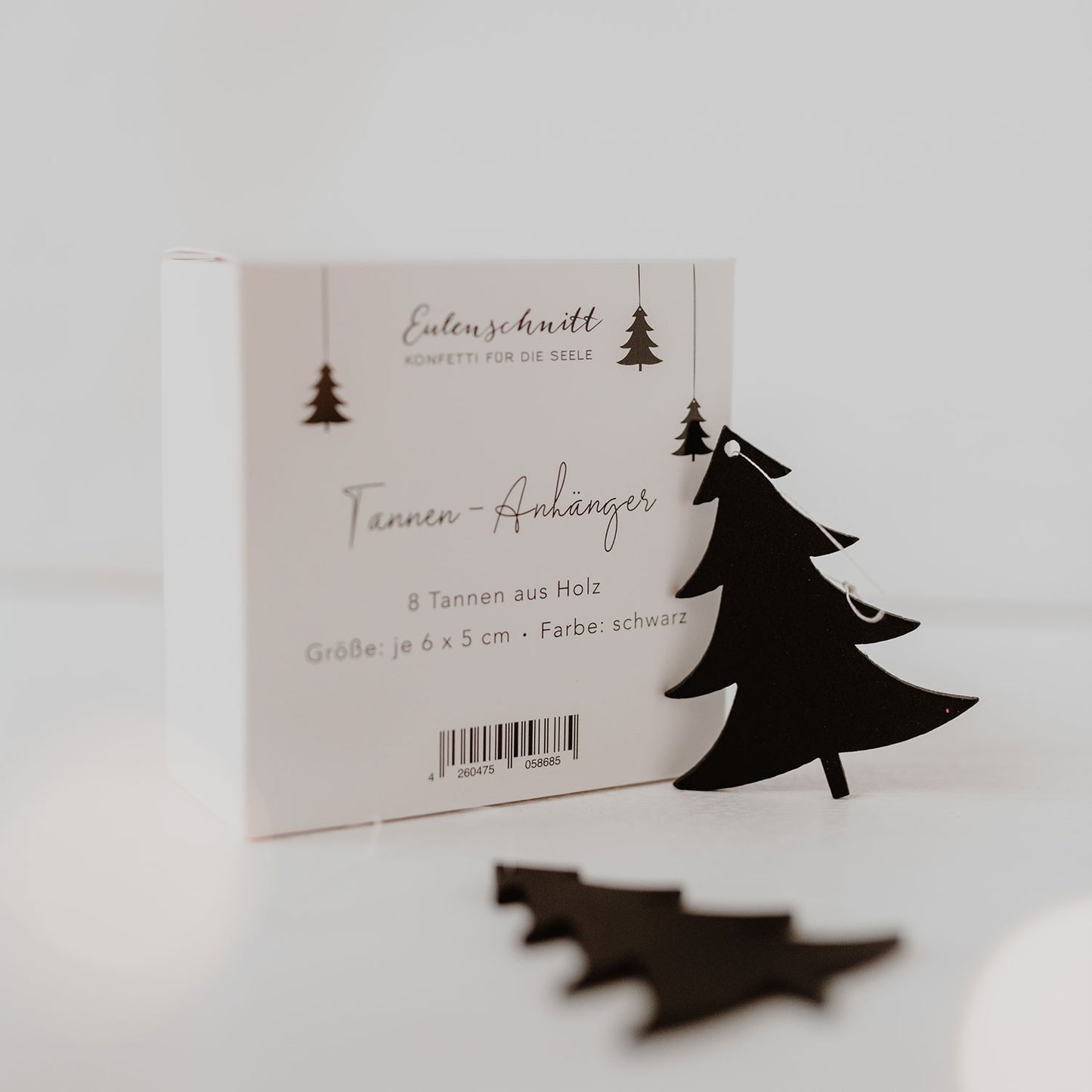 Kersthanger | Houten Kerstboom Zwart (set van 8)