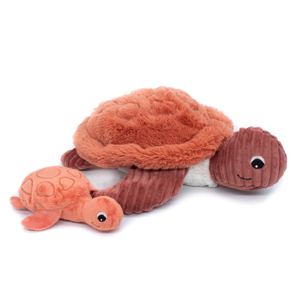 Knuffel schildpad mama baby roest 1