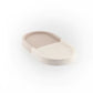 Ovale onderzetter fez half beige half wit